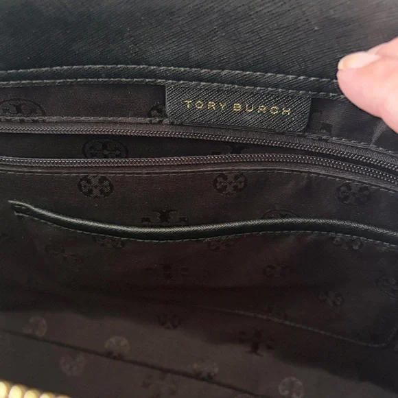Tory Burch Black Tote Bag with Gold Accents - Picture 2 of 15